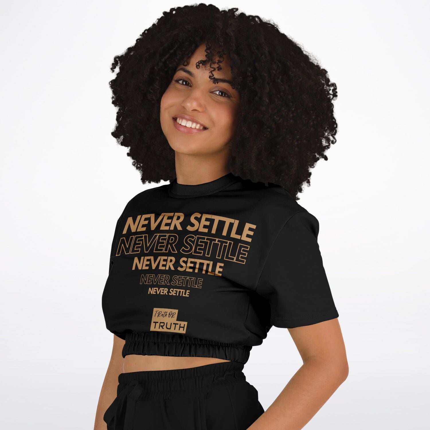 Never Settle Crop Top Short Set