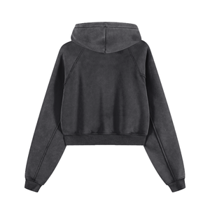 Truthortruth Cropped Zip-Through Hoodie