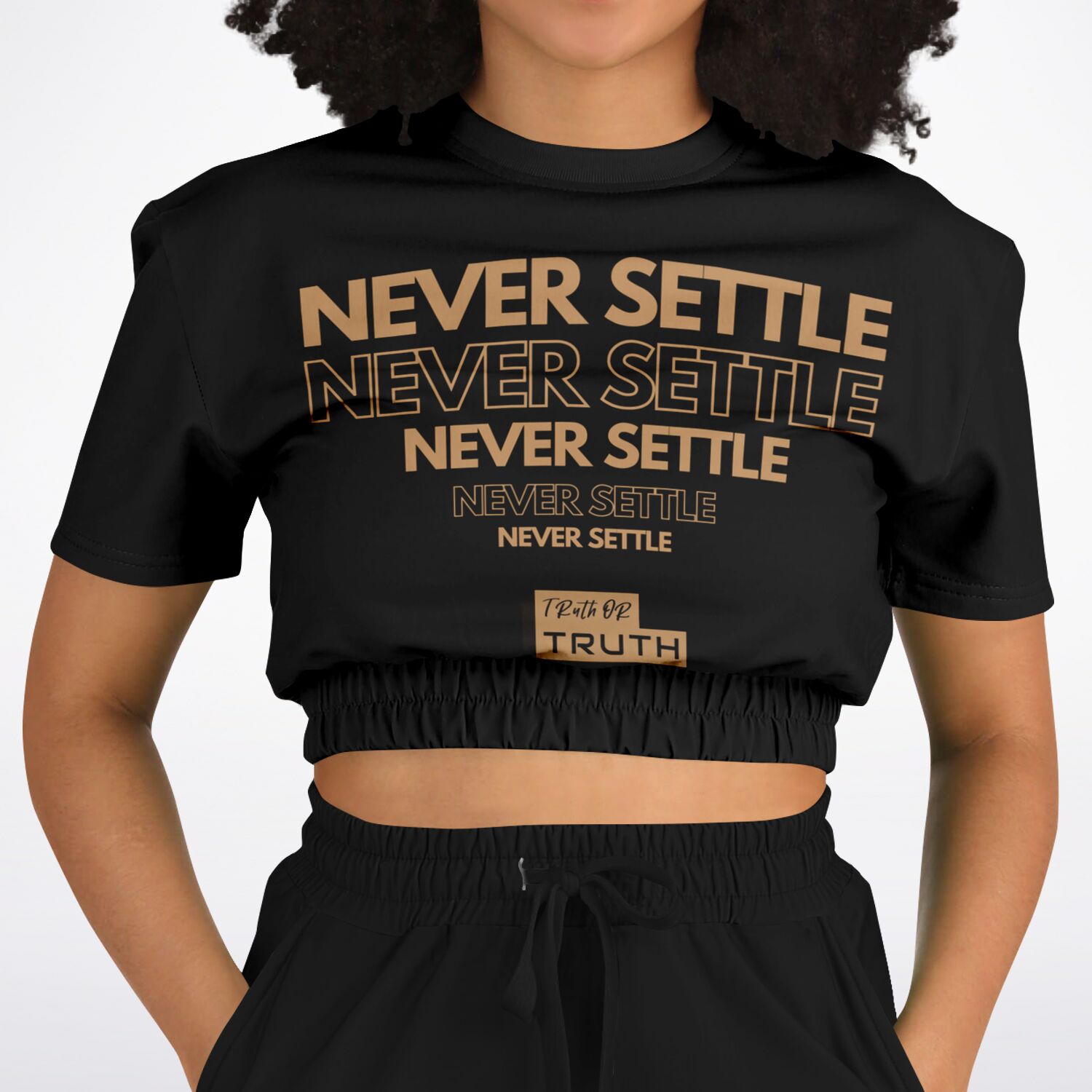 Never Settle Crop Top Short Set