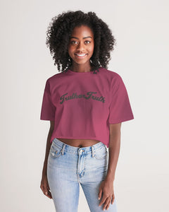 Purple Wave Women's All-Over Print Lounge Cropped Tee