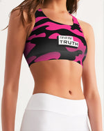 Load image into Gallery viewer, Pink Camo Women&#39;s All-Over Print Seamless Sports Bra
