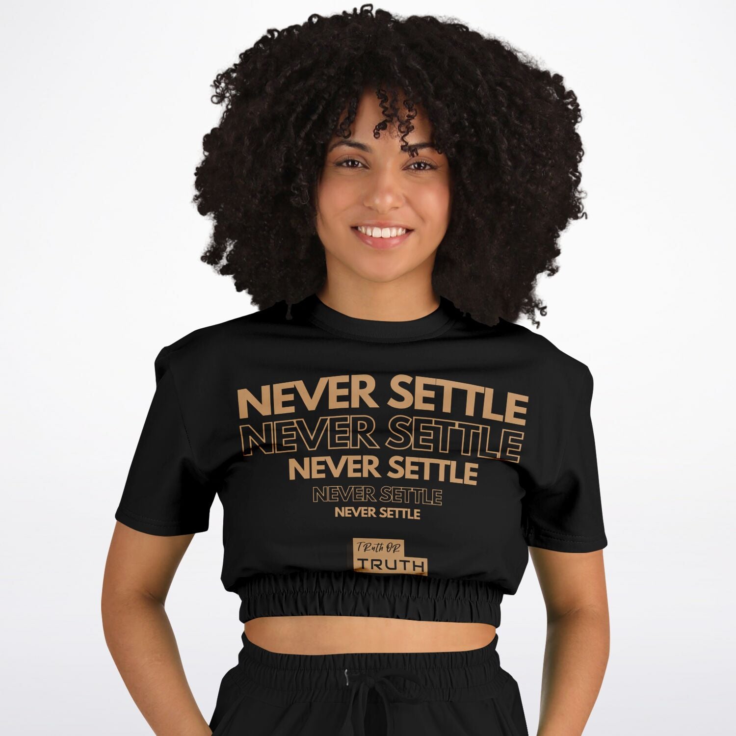 Never Settle Crop Top Short Set