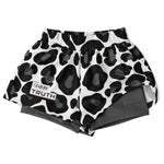 Load image into Gallery viewer, White Leopard Print Women&#39;s 2-in-1 Shorts - AOP

