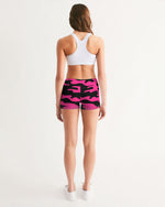Load image into Gallery viewer, Pink Camo Women&#39;s All-Over Print Mid-Rise Yoga Shorts
