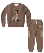 Load image into Gallery viewer, Never Drop Your Crown Brown Jogger Set
