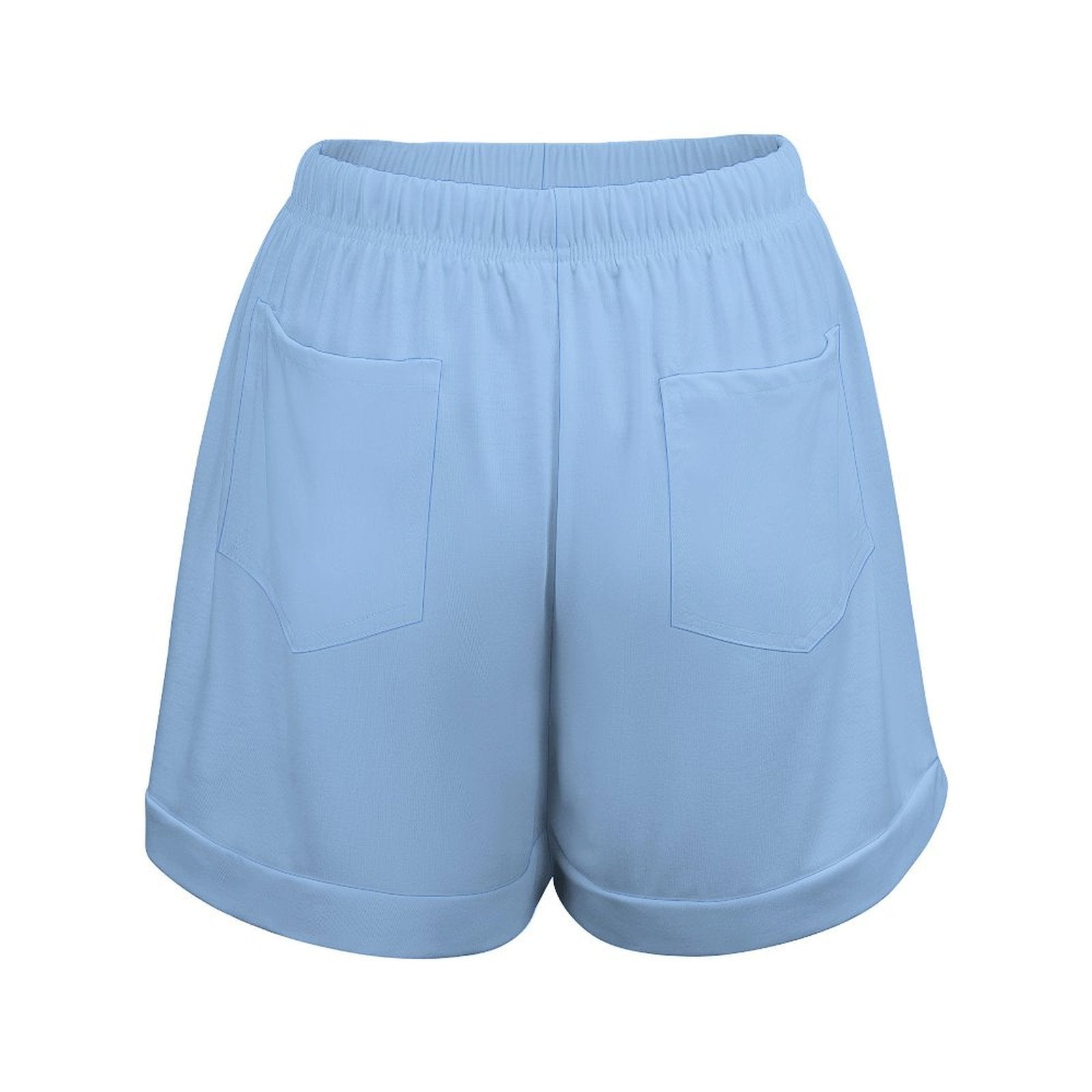 Blue Women's high-waisted loose shorts