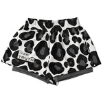 Load image into Gallery viewer, White Leopard Print Women&#39;s 2-in-1 Shorts - AOP
