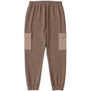 Brown Two Tone Fashion Cargo Sweatpants