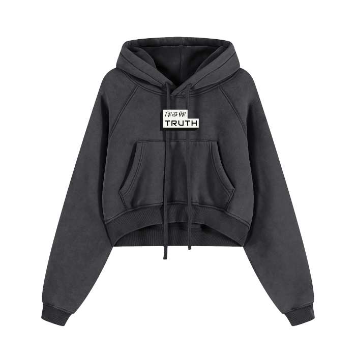 Truthortruth Cropped Zip-Through Hoodie