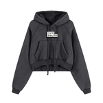 Load image into Gallery viewer, Truthortruth Cropped Zip-Through Hoodie
