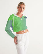 Load image into Gallery viewer, Spring Green Gradient  Women&#39;s Cropped Windbreaker
