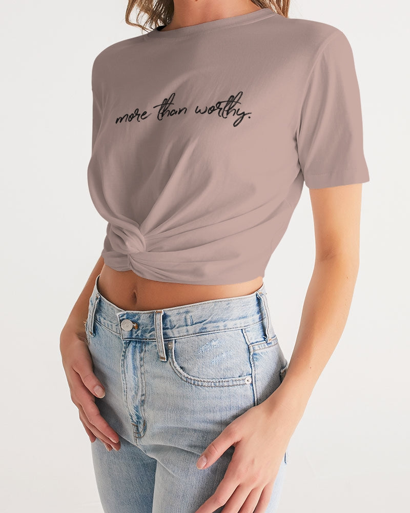 More Than Worthy X TruthorTruth Women's Twist-Front Cropped Tee