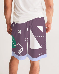 Geometric 80's Style Men's Jogger Shorts