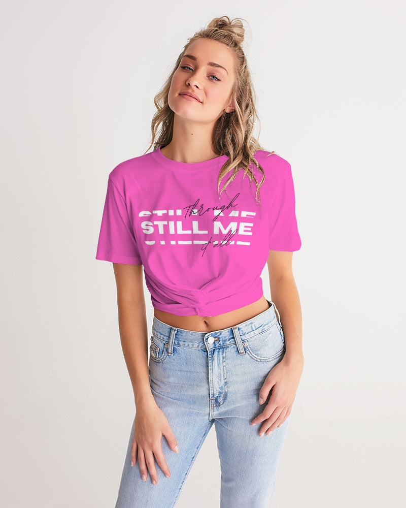 Through It All, Still Me Women's Twist-Front Cropped Tee