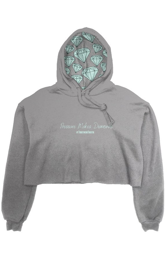 Pressure Makes Diamonds crop fleece hoodie