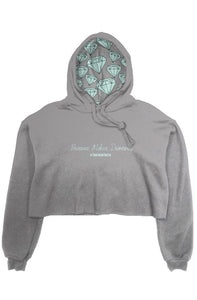 Pressure Makes Diamonds crop fleece hoodie