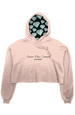 Load image into Gallery viewer, Pressure Makes Diamonds Peach crop fleece hoodie
