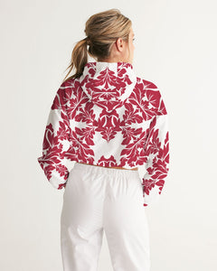 TruthorTruth Red Floral Cropped Windbreaker