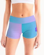 Load image into Gallery viewer, Topaz Gradient Women&#39;s Mid-Rise Yoga Shorts
