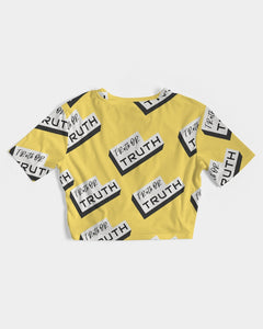TruthorTruth Yellow Women's Twist-Front Cropped Tee