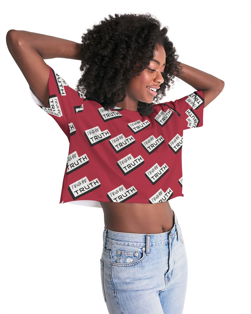 TruthorTruth  Women's Red Lounge Cropped Tee
