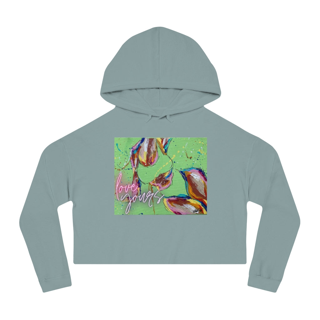 Love Yours by Nikkishah Suarez Cropped Hooded Sweatshirt