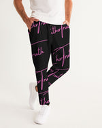 Load image into Gallery viewer, TruthorTruth Signature Black &amp; Fuchsia  Men&#39;s Joggers
