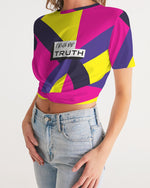 Load image into Gallery viewer, TruthorTruth Summer Colorway  Women&#39;s Twist-Front Cropped Tee
