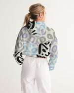 Load image into Gallery viewer, Abstract Retro Pattern Women&#39;s Cropped Windbreaker

