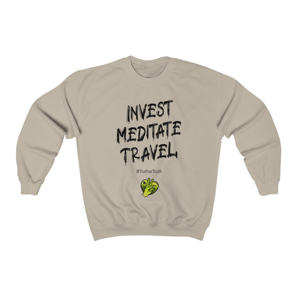 Invest, Meditate, Travel Unisex Heavy Blend™ Crewneck Sweatshirt
