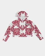 Load image into Gallery viewer, TruthorTruth Red Floral Cropped Windbreaker
