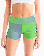 Load image into Gallery viewer, Spring Green Gradient  Women&#39;s Mid-Rise Yoga Shorts
