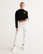 Load image into Gallery viewer, Black &amp; Yellow Women&#39;s Cropped Windbreaker
