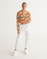 Load image into Gallery viewer, TruthorTruth Orange Women&#39;s Cropped Windbreaker
