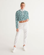 Load image into Gallery viewer, Elephant All Over  Women&#39;s Cropped Windbreaker
