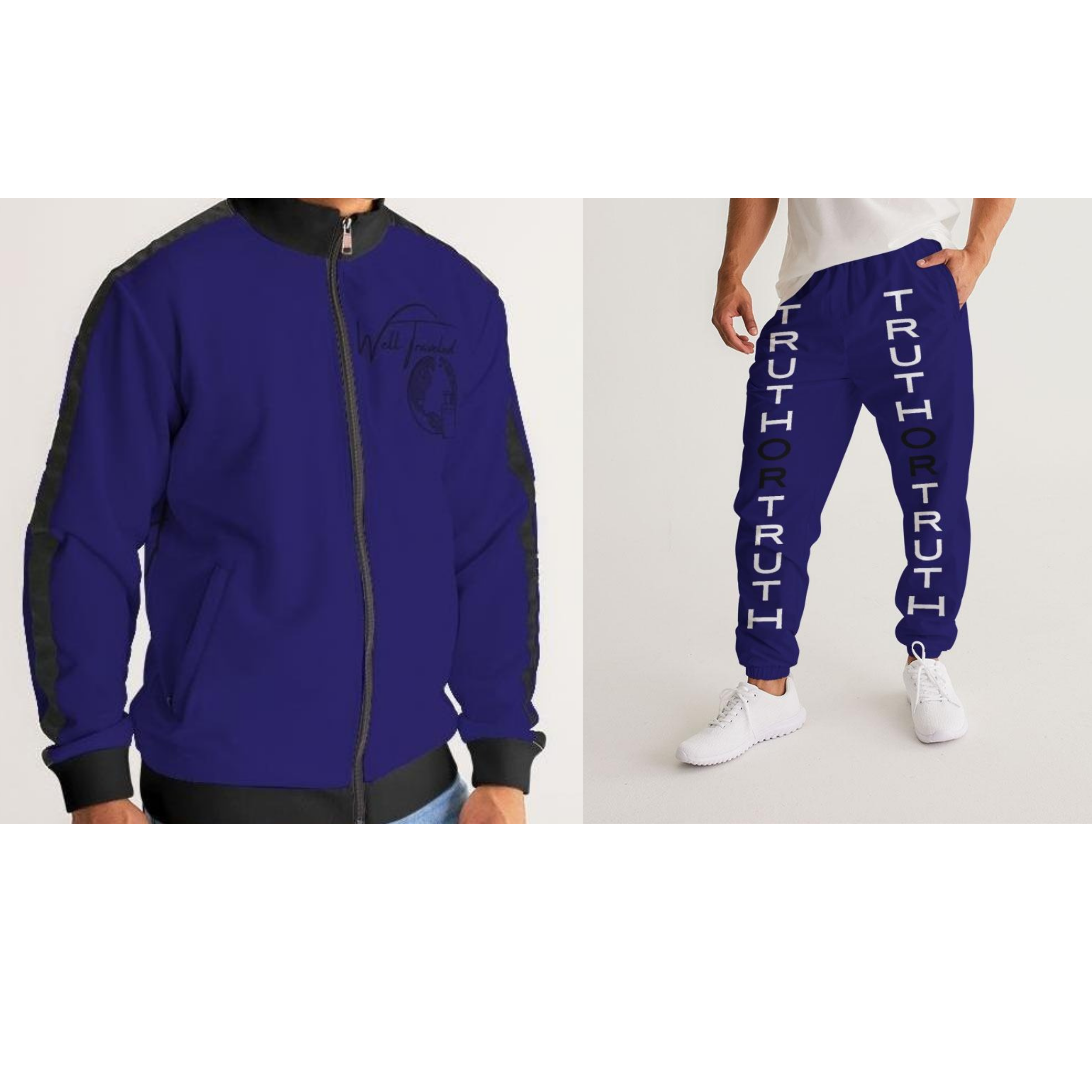 Well Traveled X TruthorTruth Mens Blue Track Suit