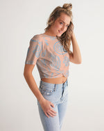 Load image into Gallery viewer, Bandana Print  Women&#39;s Twist-Front Cropped Tee
