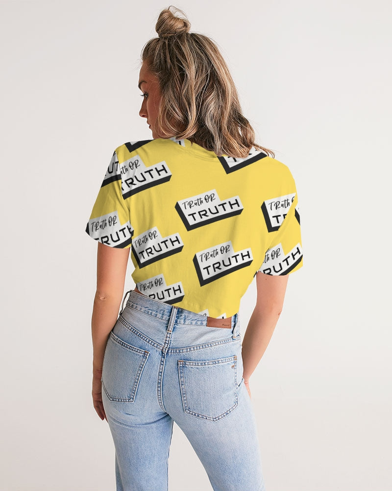 TruthorTruth Yellow Women's Twist-Front Cropped Tee