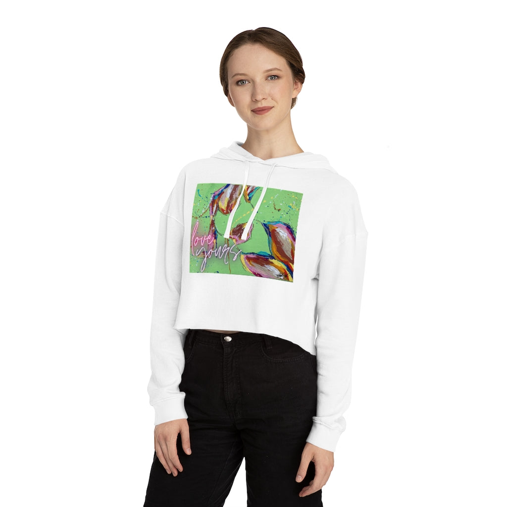 Love Yours by Nikkishah Suarez Cropped Hooded Sweatshirt