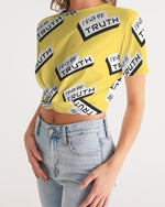 Load image into Gallery viewer, TruthorTruth Yellow Women&#39;s Twist-Front Cropped Tee
