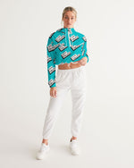 Load image into Gallery viewer, TruthorTruth Aqua Blue Women&#39;s Cropped Windbreaker
