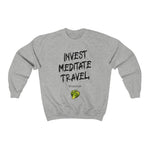 Load image into Gallery viewer, Invest, Meditate, Travel Unisex Heavy Blend™ Crewneck Sweatshirt
