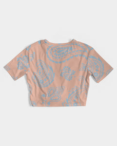 Bandana Print  Women's Twist-Front Cropped Tee