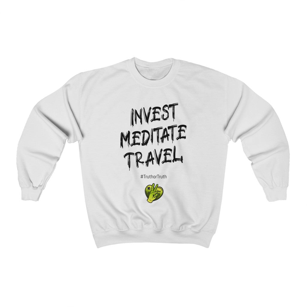 Invest, Meditate, Travel Unisex Heavy Blend™ Crewneck Sweatshirt