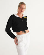Load image into Gallery viewer, Black &amp; Yellow Women&#39;s Cropped Windbreaker

