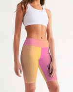 Load image into Gallery viewer, Pink Gradient Women&#39;s Mid-Rise Bike Shorts
