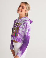 Load image into Gallery viewer, Purple Tie Dye  X Unity  Women&#39;s Cropped Hoodie

