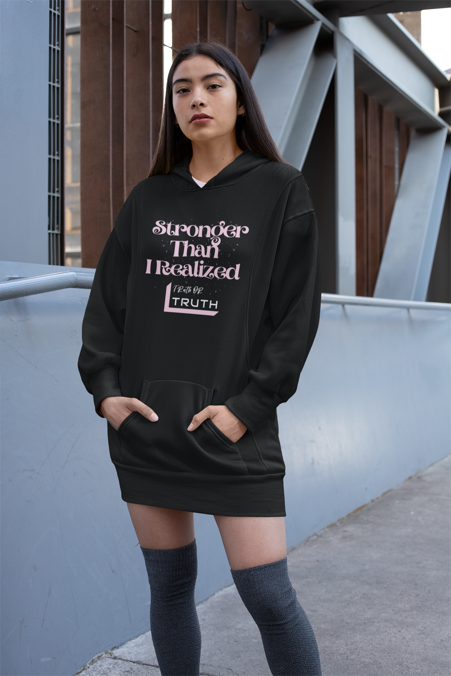 Stronger Than I Realized Women's Hoodie Dress (AOP)